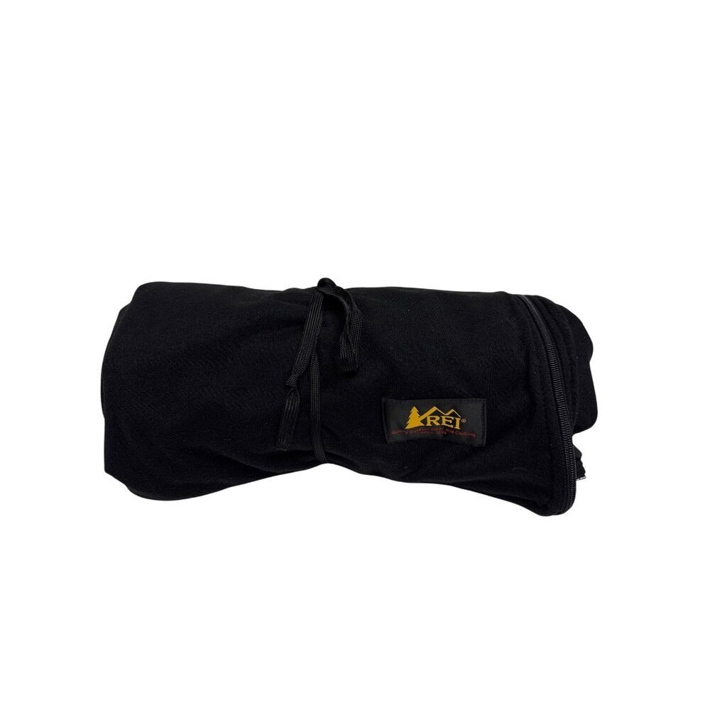 REI Fleece Roll Up Sleep Sack Full Zip Blanket 26" x 76" Outdoor Black